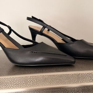 New Vaneli Dayna Black Slingback Heels 8 1/2!